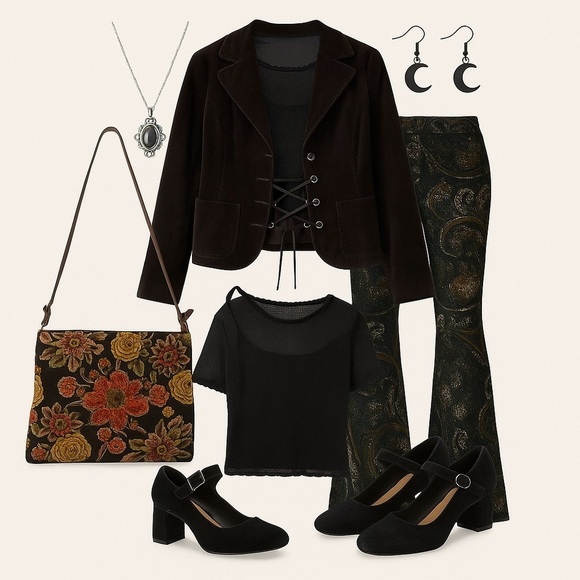 New drop outfit inspiration ! Fit for the 90s witches at heart 🖤